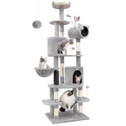 C81 Tall Cat Tower(Light Grey,81-inch)