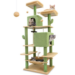 F76 Cactus Cat Tree(Green,76-inch)