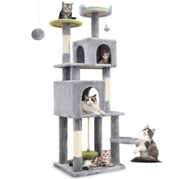 F62 Cat Tower(Light Gray,62-inch)