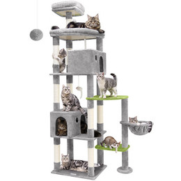 F83 Tall Cat Tree(Light Gray,83-inch)