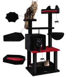 F52 Gothic Cat Tree(Black,52-inch)