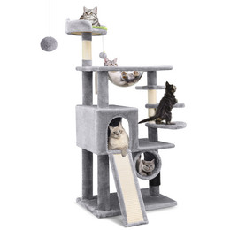 F57 Cat Tree(Light Gray,57-inch)