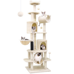 C81 Tall Cat Tower(Beige,81-inch)