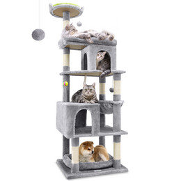 S72 Heavy Duty Cat Tree(Light Gray,72-inch)