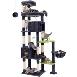 F83 Tall Cat Tree(Dark Gray,83-inch)