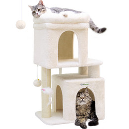 F31 Small Cat Tree(Beige,31-inch)