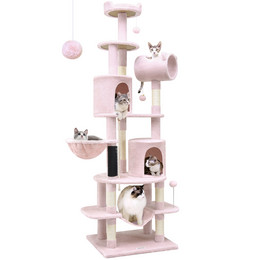 C81 Tall Cat Tower(Pink,81-inch)