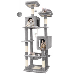 F70 Tall Cat Tree(Light Gray,70-inch)