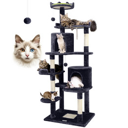 C72 Tall Cat Tree(Dark Gray,72-inch)