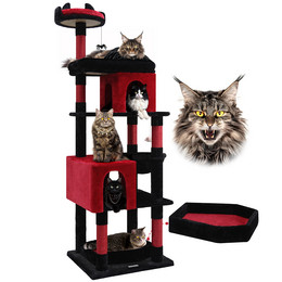 S72 Gothic Cat Tree(Black,72-inch)