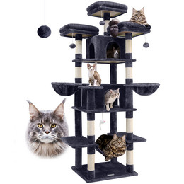 F80 Big Cat Tree(Dark Gray,80-inch)