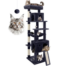 F70 Pro Heavy Duty Cat Tree(Dark Gray,70-inch)