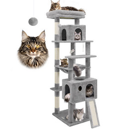 F70 Pro Heavy Duty Cat Tree(Light Gray,70-inch)