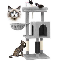  F46B Cat Tree(Light Gray,46-inch)