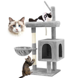 F46C Cat Tree(Light Gray,46-inch)