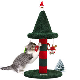 Xmas31 Christmas Cat Scratching Post(Red Green,31inch)