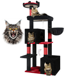 F62 Gothic Cat Tree(Black,62-inch)