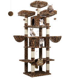 F80 Big Cat Tree(Leopard Print,80-inch)