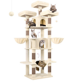 F80 Big Cat Tree(Beige,80-inch)