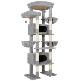 F84 Big Cat Tree(Light Gray,84-inch)