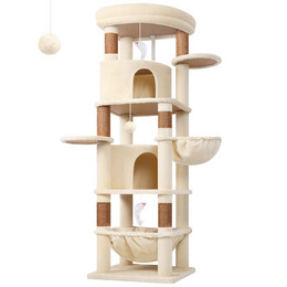 C68 Large Cat Tower(Beige,68-inch)